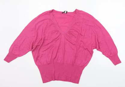 Principles Womens Pink Striped  Pullover Jumper Size 14
