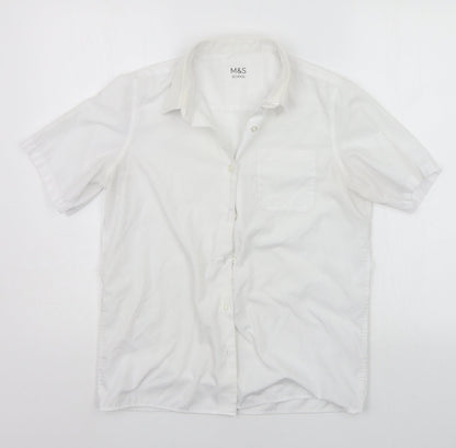 Marks and Spencer Boys White   Basic Button-Up Size 12-13 Years