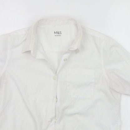 Marks and Spencer Boys White   Basic Button-Up Size 12-13 Years