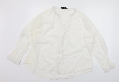 Womens UK Size 3XL Celmia White Basic Button-Up