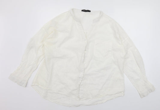Womens UK Size 3XL Celmia White Basic Button-Up