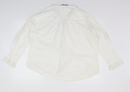 Womens UK Size 3XL Celmia White Basic Button-Up