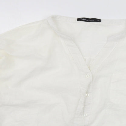 Womens UK Size 3XL Celmia White Basic Button-Up