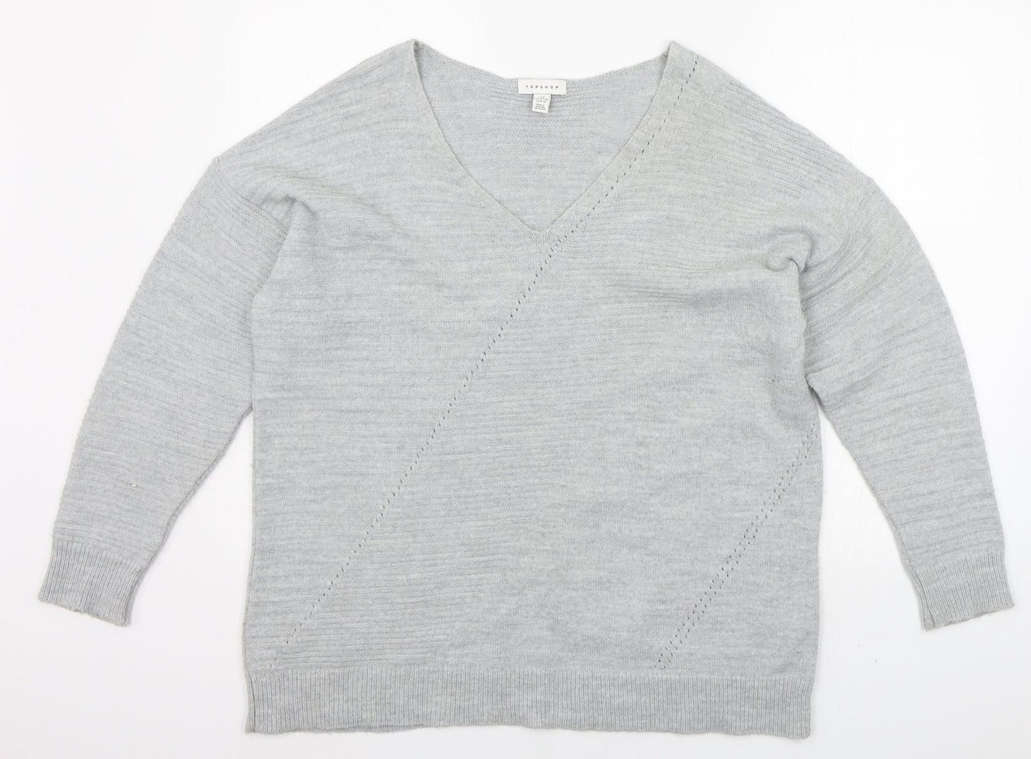 Womens UK Size M Topshop Grey Pullover Jumper