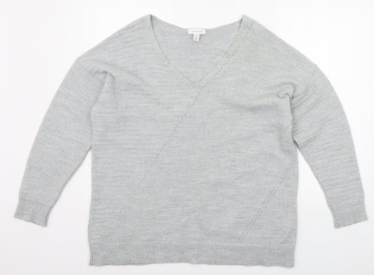 Womens UK Size M Topshop Grey Pullover Jumper