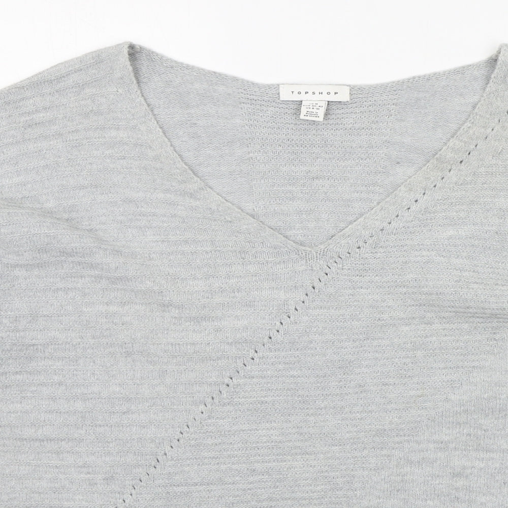 Womens UK Size M Topshop Grey Pullover Jumper
