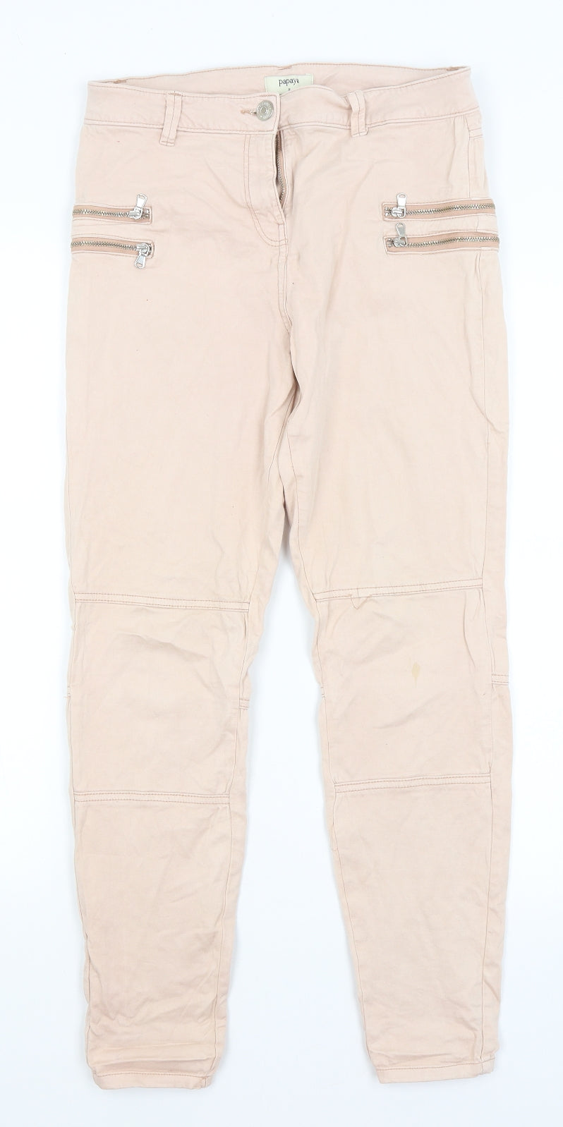 Womens UK Size 8 Papaya Regular Fit  Pink Trousers