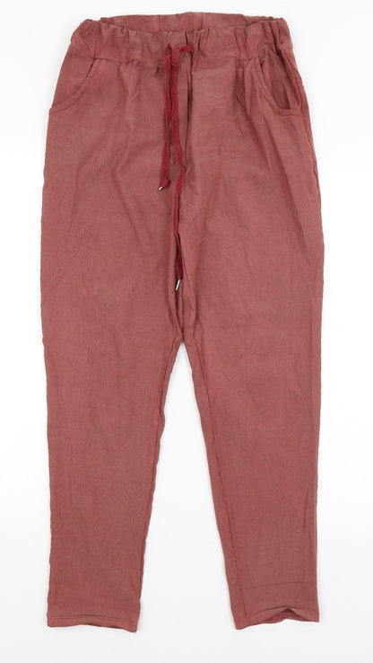 Womens UK Size 10 Preworn Regular Fit  Red Trousers