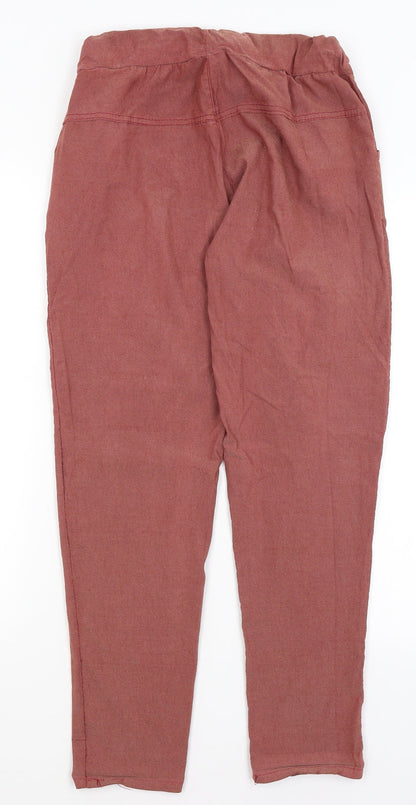 Womens UK Size 10 Preworn Regular Fit  Red Trousers
