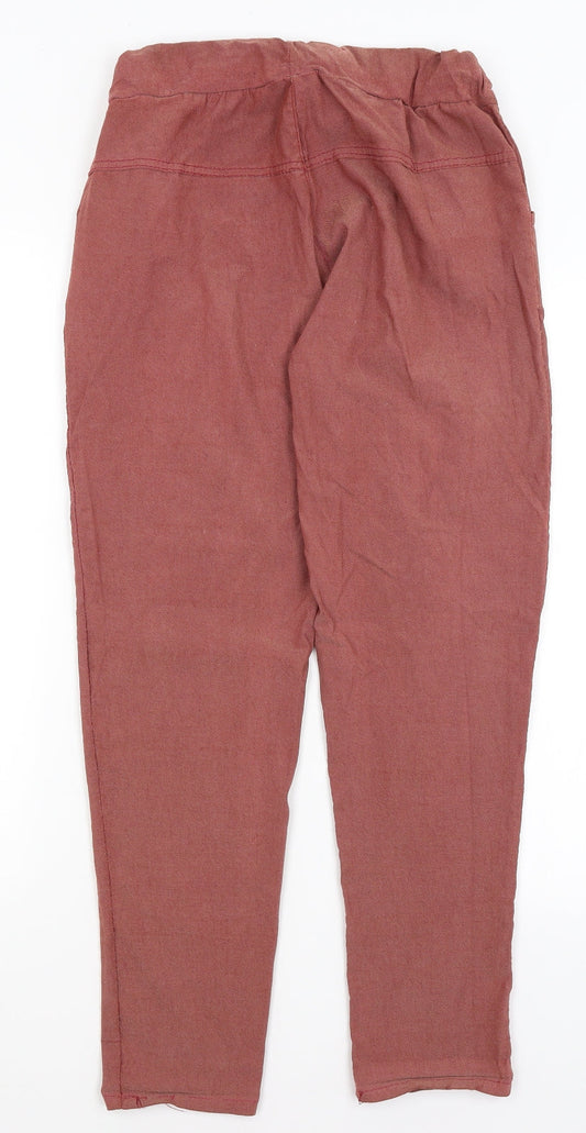 Womens UK Size 10 Preworn Regular Fit  Red Trousers