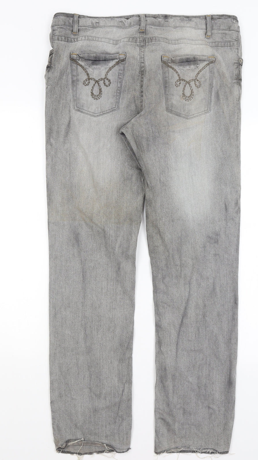 Cherokee Womens Grey   Straight Jeans Size 16 L31 in
