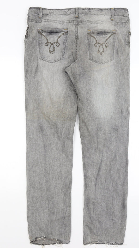 Cherokee Womens Grey   Straight Jeans Size 16 L31 in