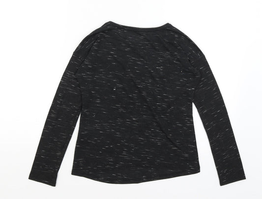 H&M Girls Black   Basic T-Shirt Size 9-10 Years  - Dreaming of a Super Hero