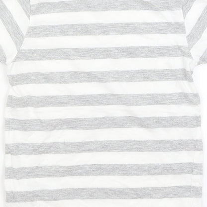 M&S Boys White Striped  Basic T-Shirt Size 4-5 Years