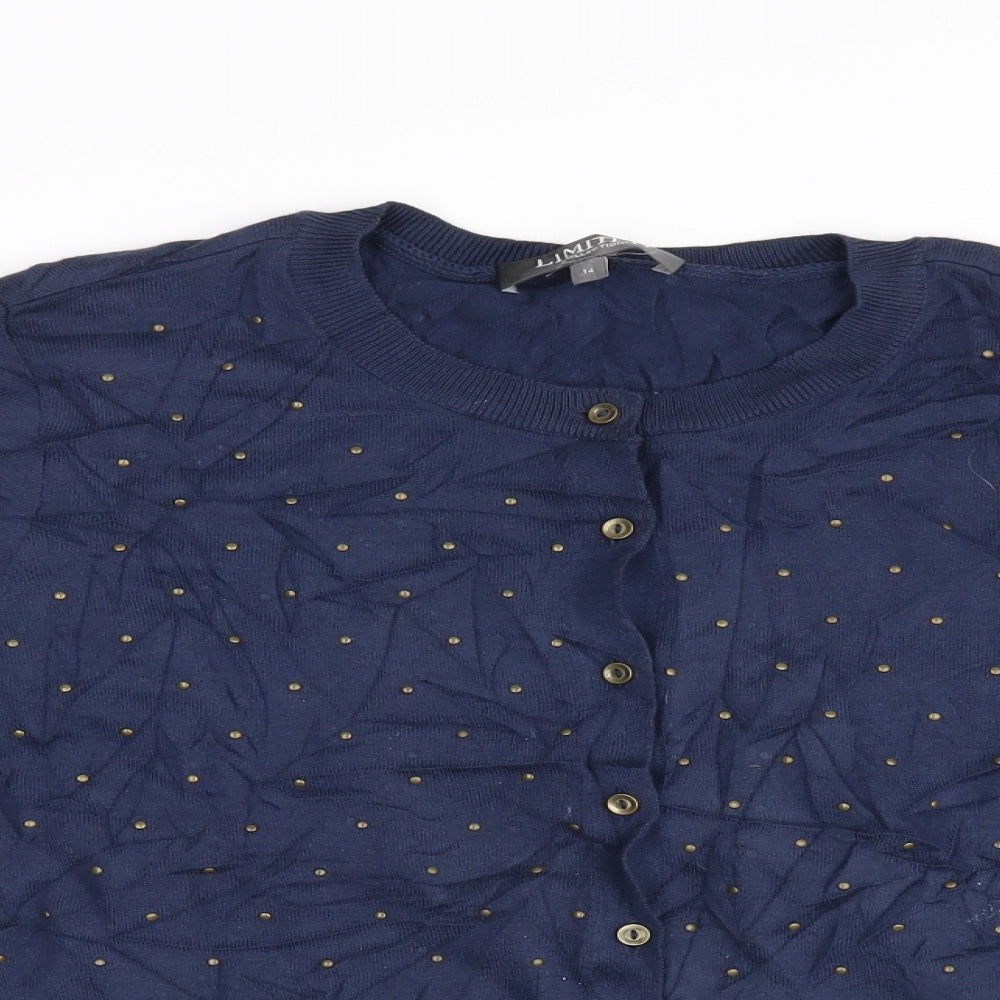 Limited Collection Womens Black Polka Dot  Cardigan Jumper Size 14