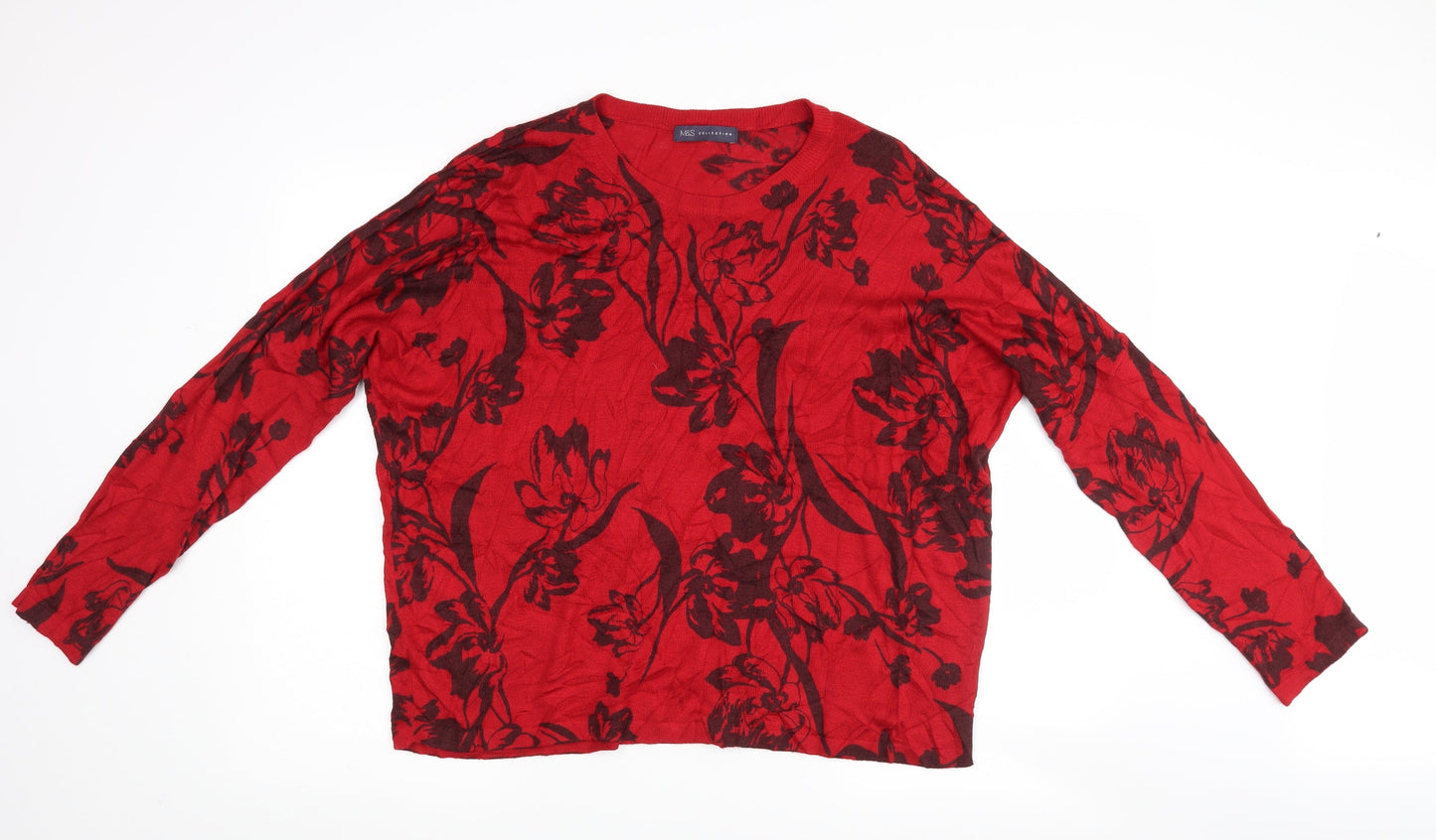 Womens UK Size L Marks and Spencer Red Pullover Jumper