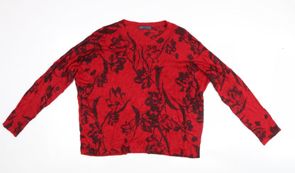 Womens UK Size L Marks and Spencer Red Pullover Jumper