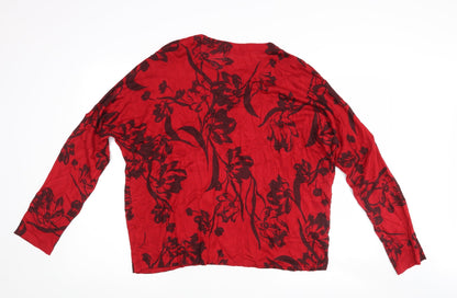 Womens UK Size L Marks and Spencer Red Pullover Jumper