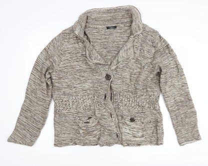 Womens UK Size L BM Beige Cardigan Jumper