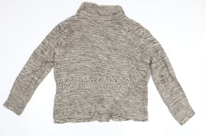 Womens UK Size L BM Beige Cardigan Jumper