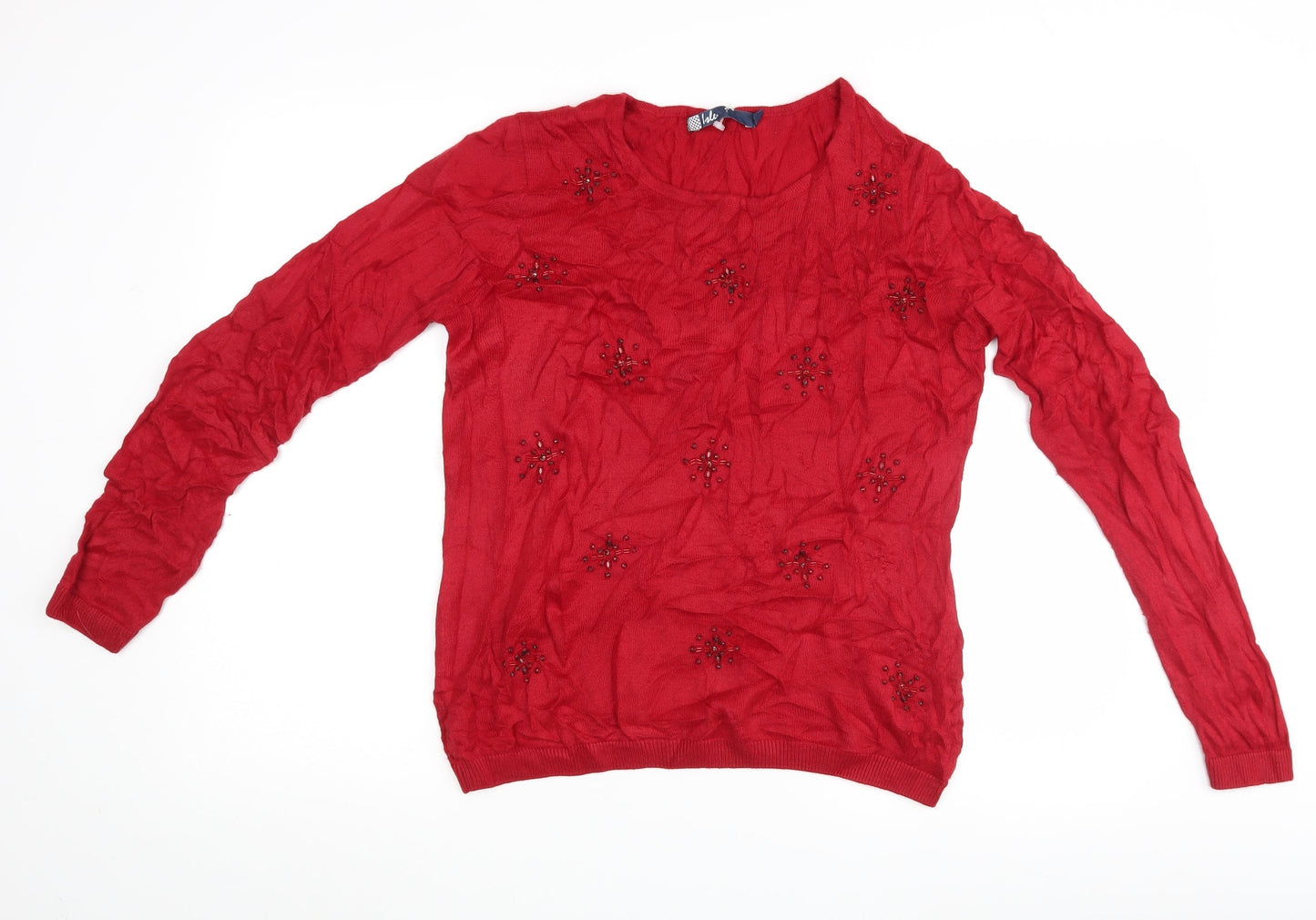 Womens UK Size S Isle Red Pullover Jumper