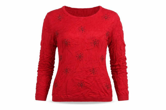 Womens UK Size S Isle Red Pullover Jumper