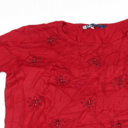 Womens UK Size S Isle Red Pullover Jumper