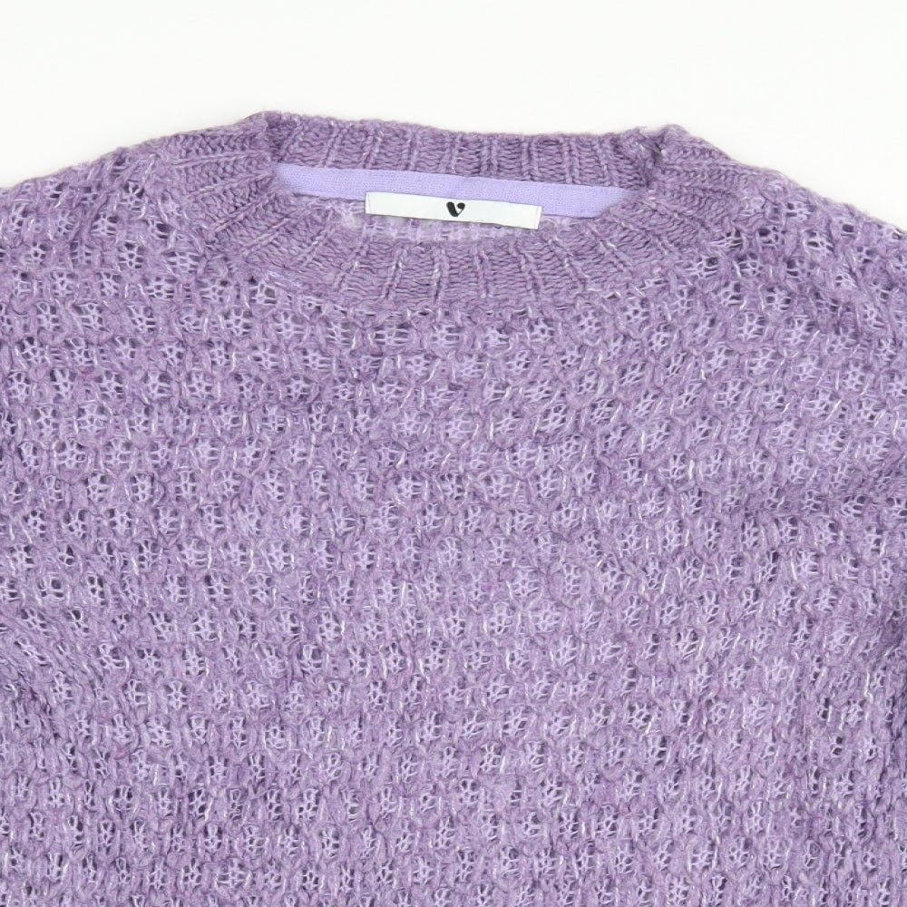 Womens UK Size 8 very Purple Henley Jumper