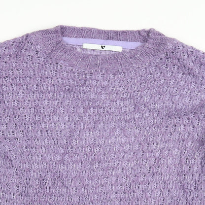 Womens UK Size 8 very Purple Henley Jumper