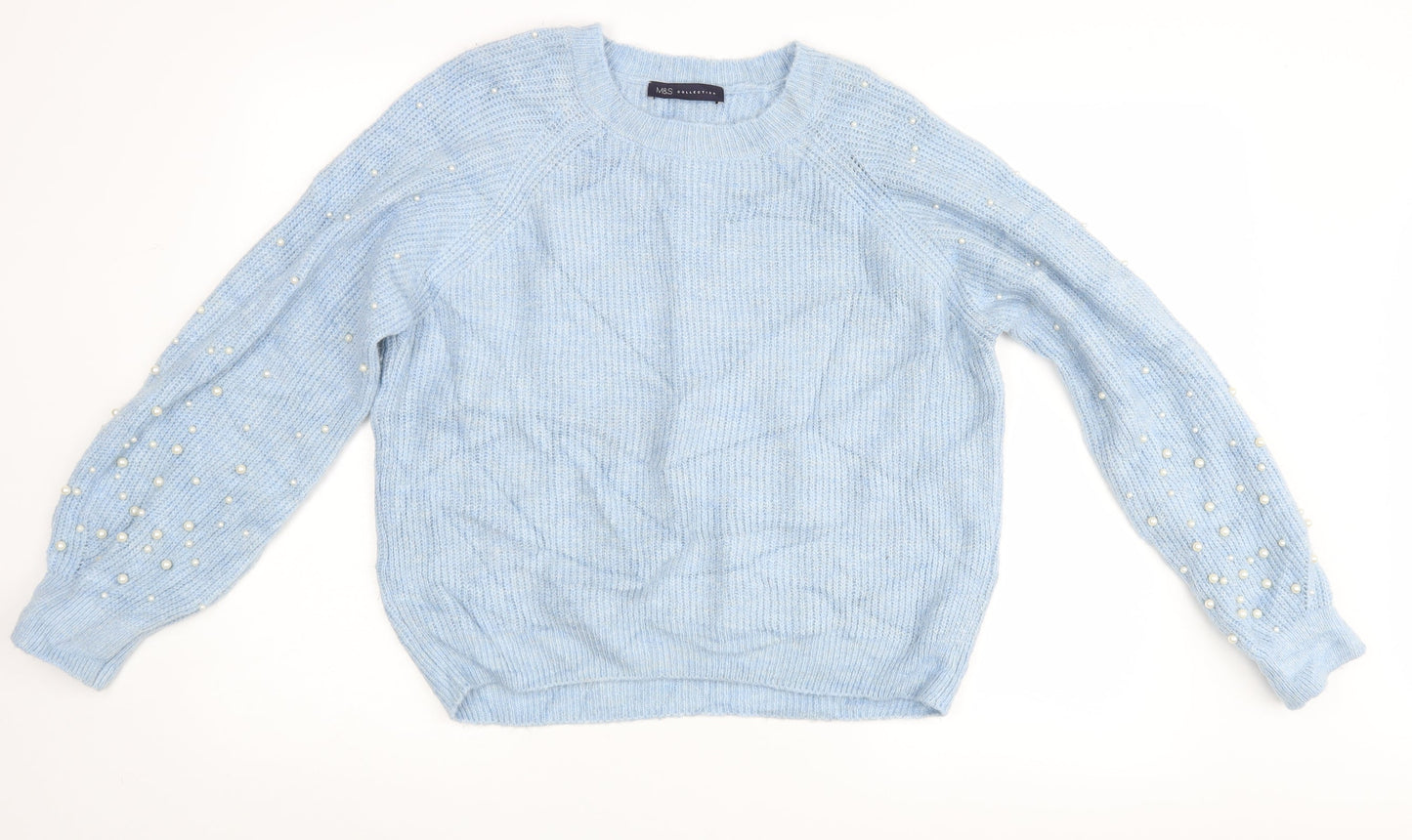 Womens UK Size S Marks and Spencer Blue Pullover Jumper