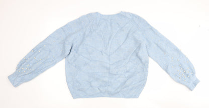 Womens UK Size S Marks and Spencer Blue Pullover Jumper