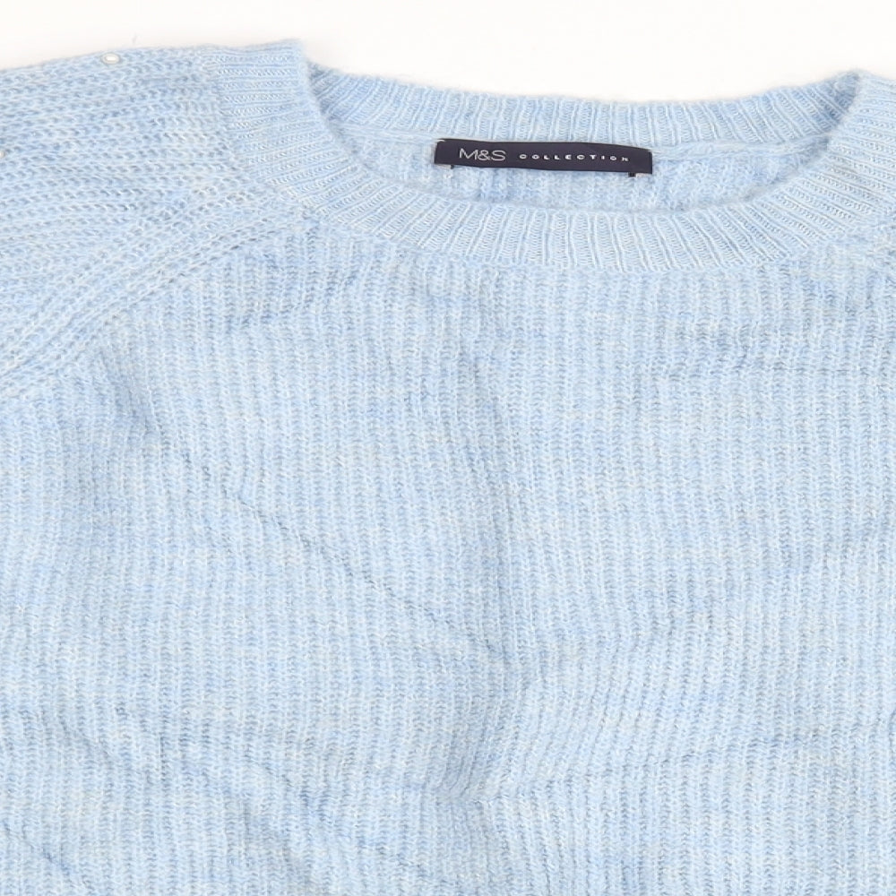 Womens UK Size S Marks and Spencer Blue Pullover Jumper