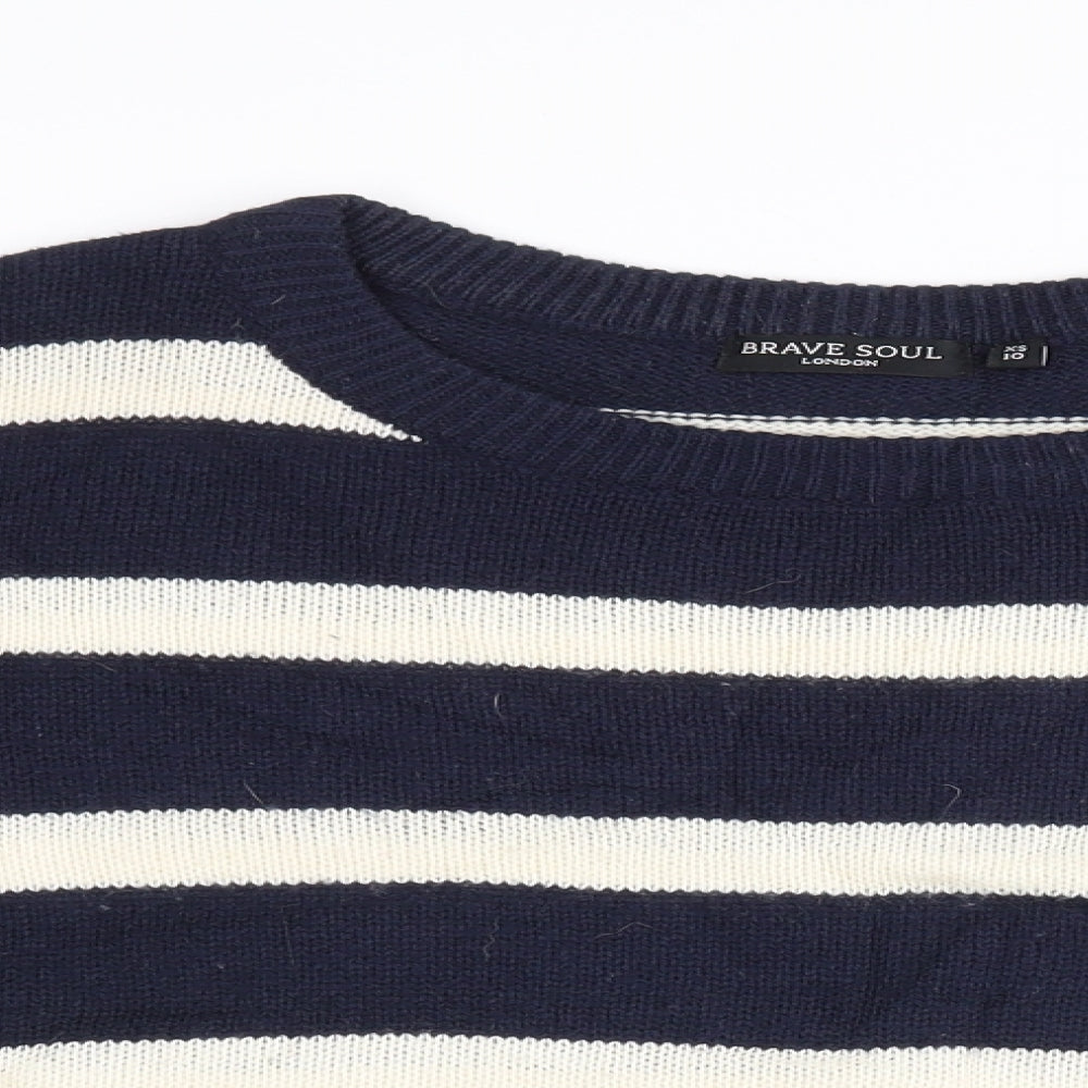 Womens UK Size XS Brave Soul Multicoloured Henley Jumper