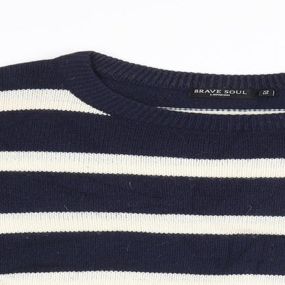 Womens UK Size XS Brave Soul Multicoloured Henley Jumper