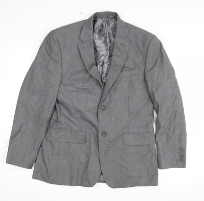 Mens UK Size 38 Occasions Regular Grey Suit Jacket