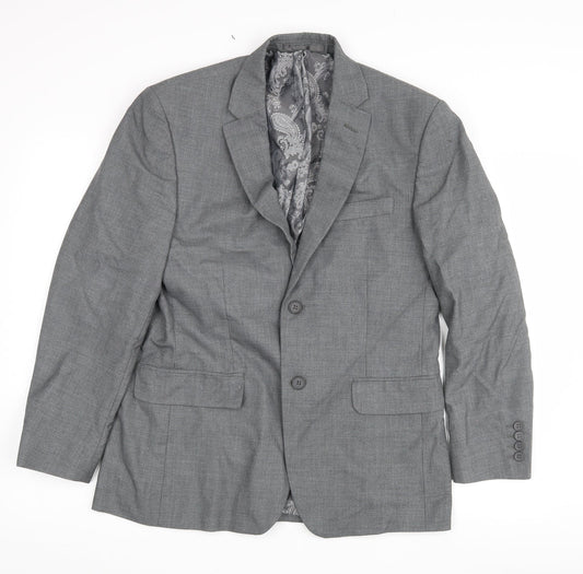 Mens UK Size 38 Occasions Regular Grey Suit Jacket