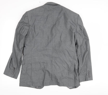 Mens UK Size 38 Occasions Regular Grey Suit Jacket