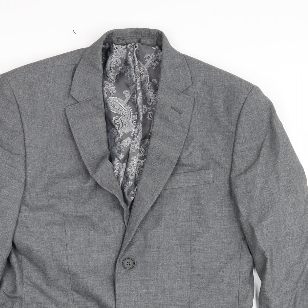 Mens UK Size 38 Occasions Regular Grey Suit Jacket