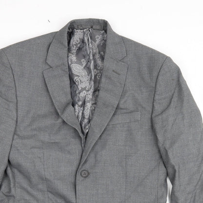 Mens UK Size 38 Occasions Regular Grey Suit Jacket