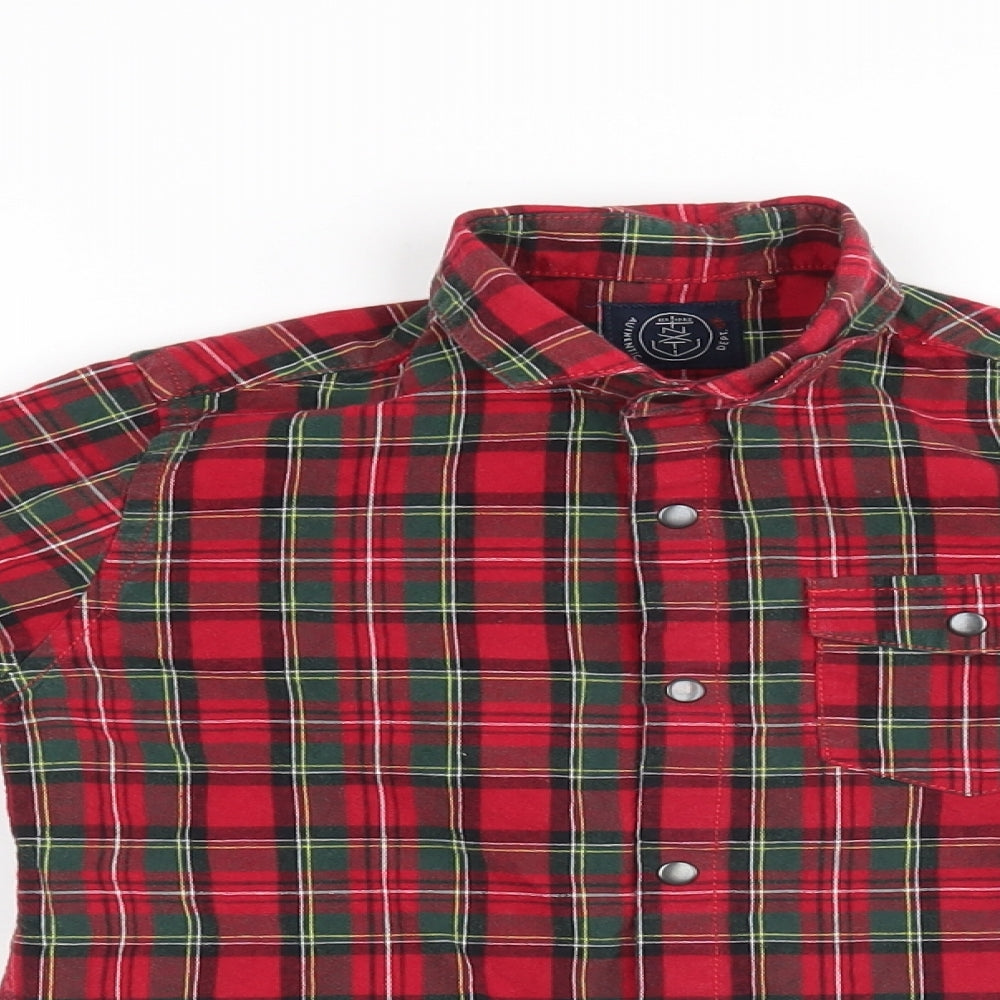 NEXT Boys Purple Check  Basic Button-Up Size 6 Years