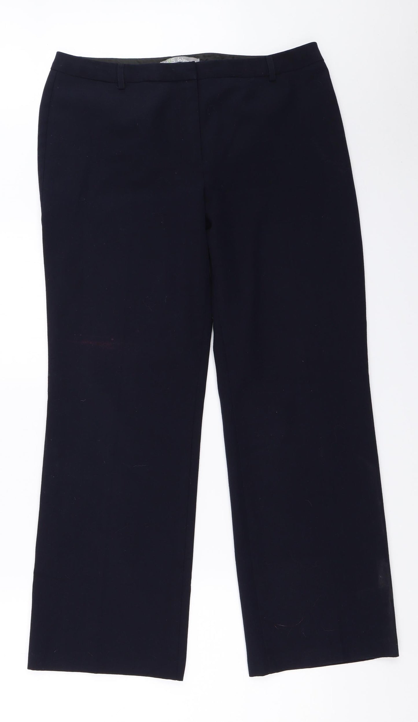 Womens UK Size 12 Marks and Spencer Regular Fit  Blue Trousers