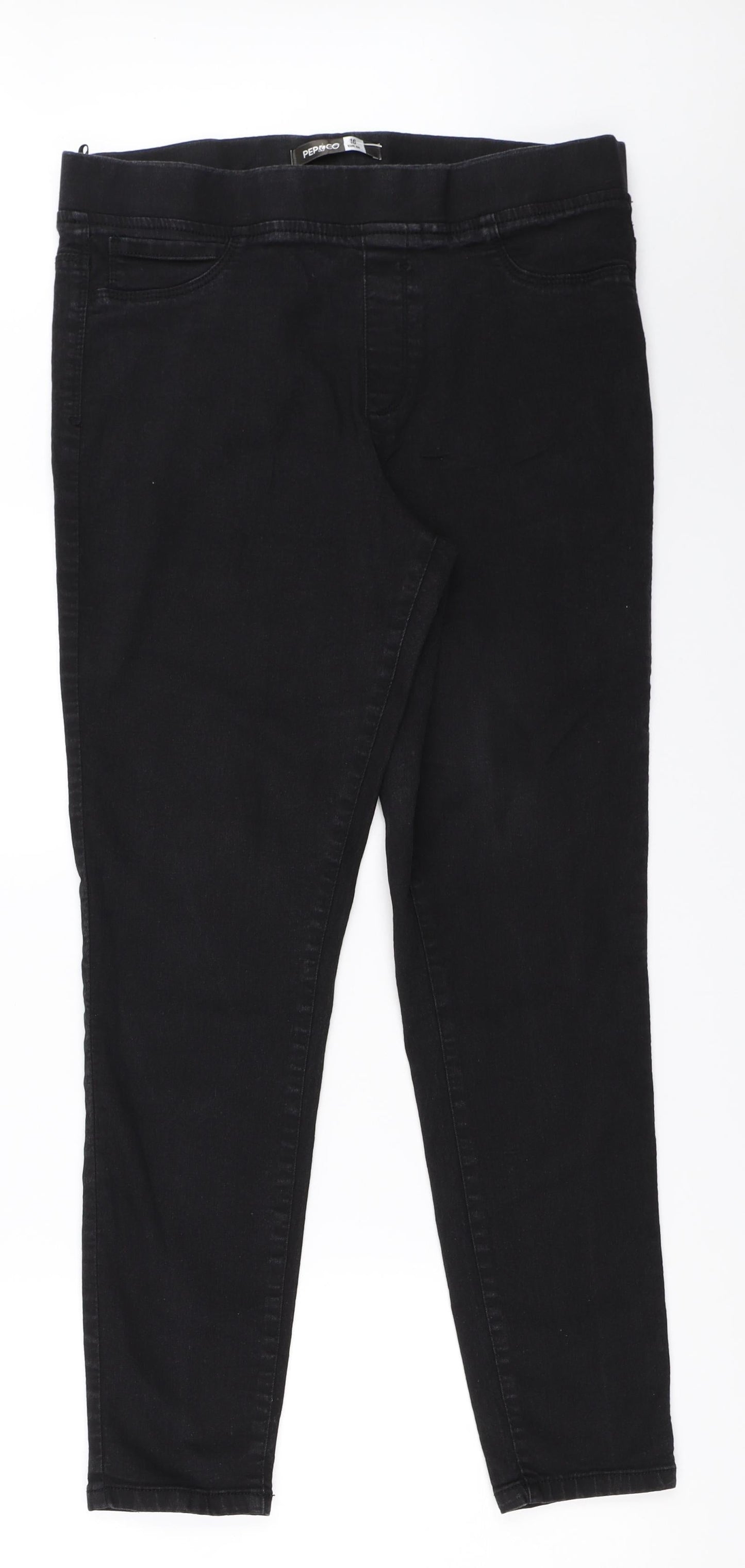 Pep&Co Womens Black   Jegging Jeans Size 16 L28 in