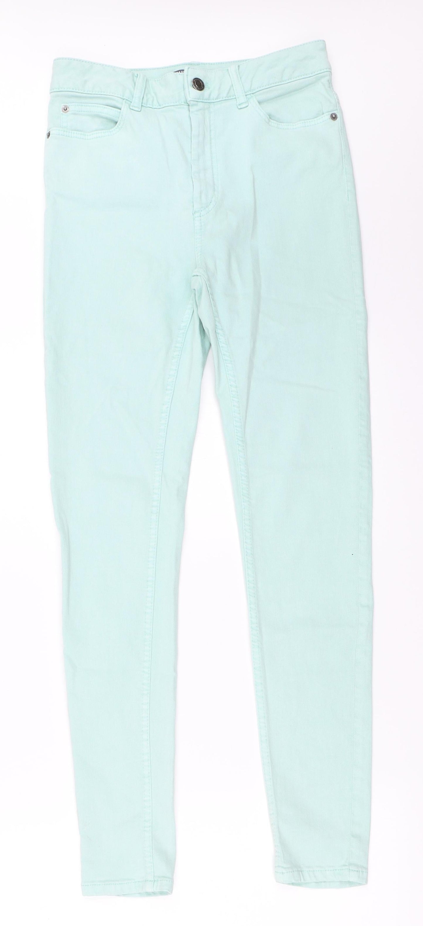 Womens UK Size 8 Marks and Spencer Regular Fit Skinny Green Jeans