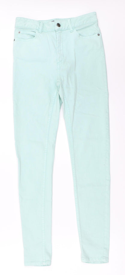 Womens UK Size 8 Marks and Spencer Regular Fit Skinny Green Jeans