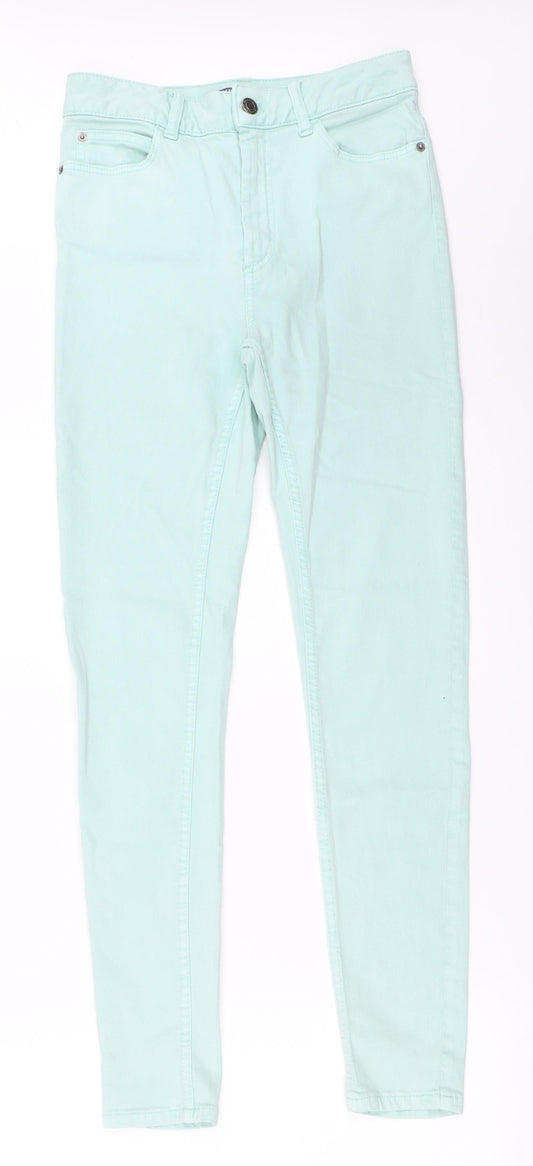 Womens UK Size 8 Marks and Spencer Regular Fit Skinny Green Jeans