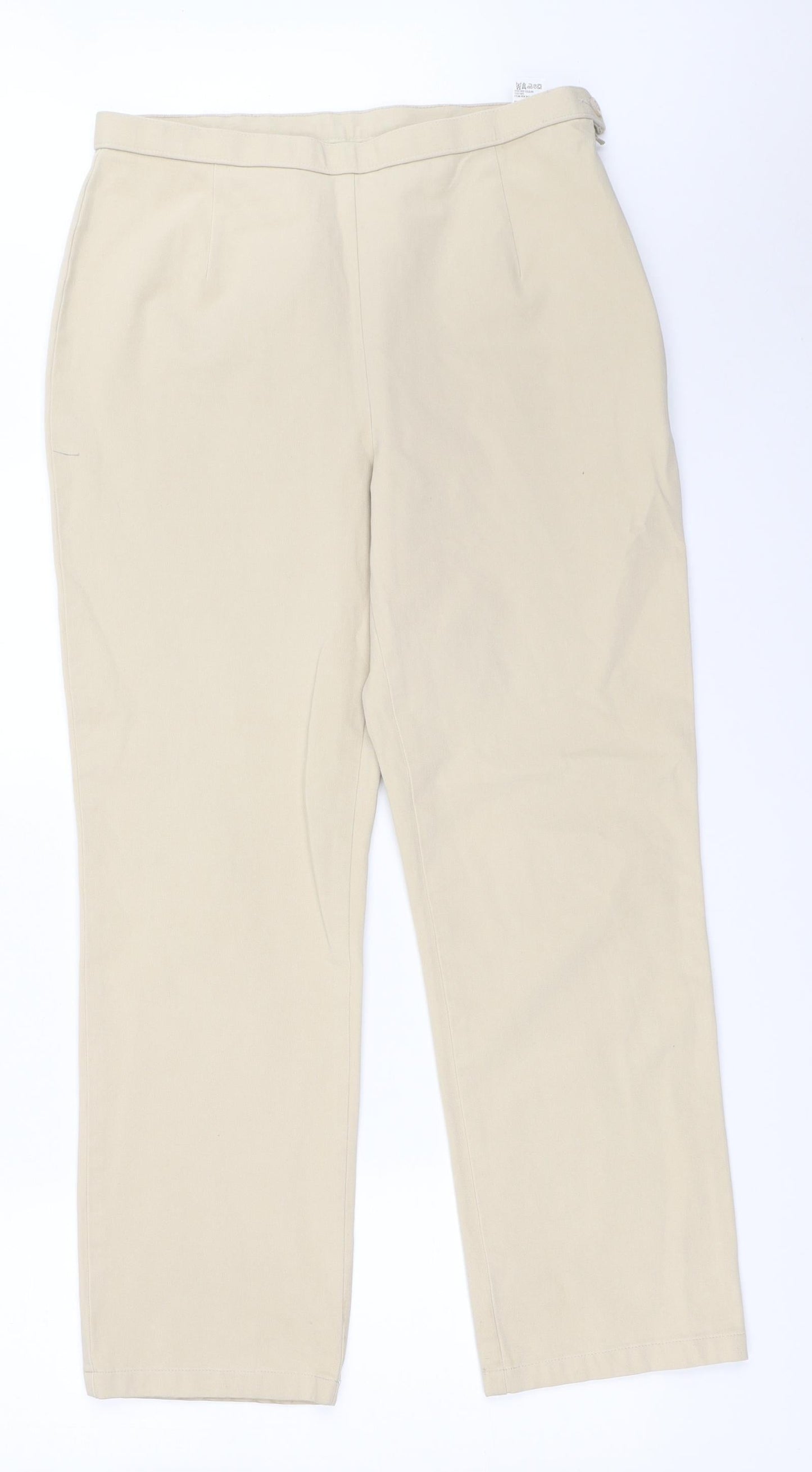 Womens UK Size 14 Marks and Spencer Regular Fit  Beige Trousers