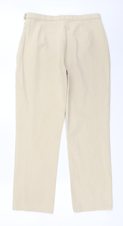 Womens UK Size 14 Marks and Spencer Regular Fit  Beige Trousers