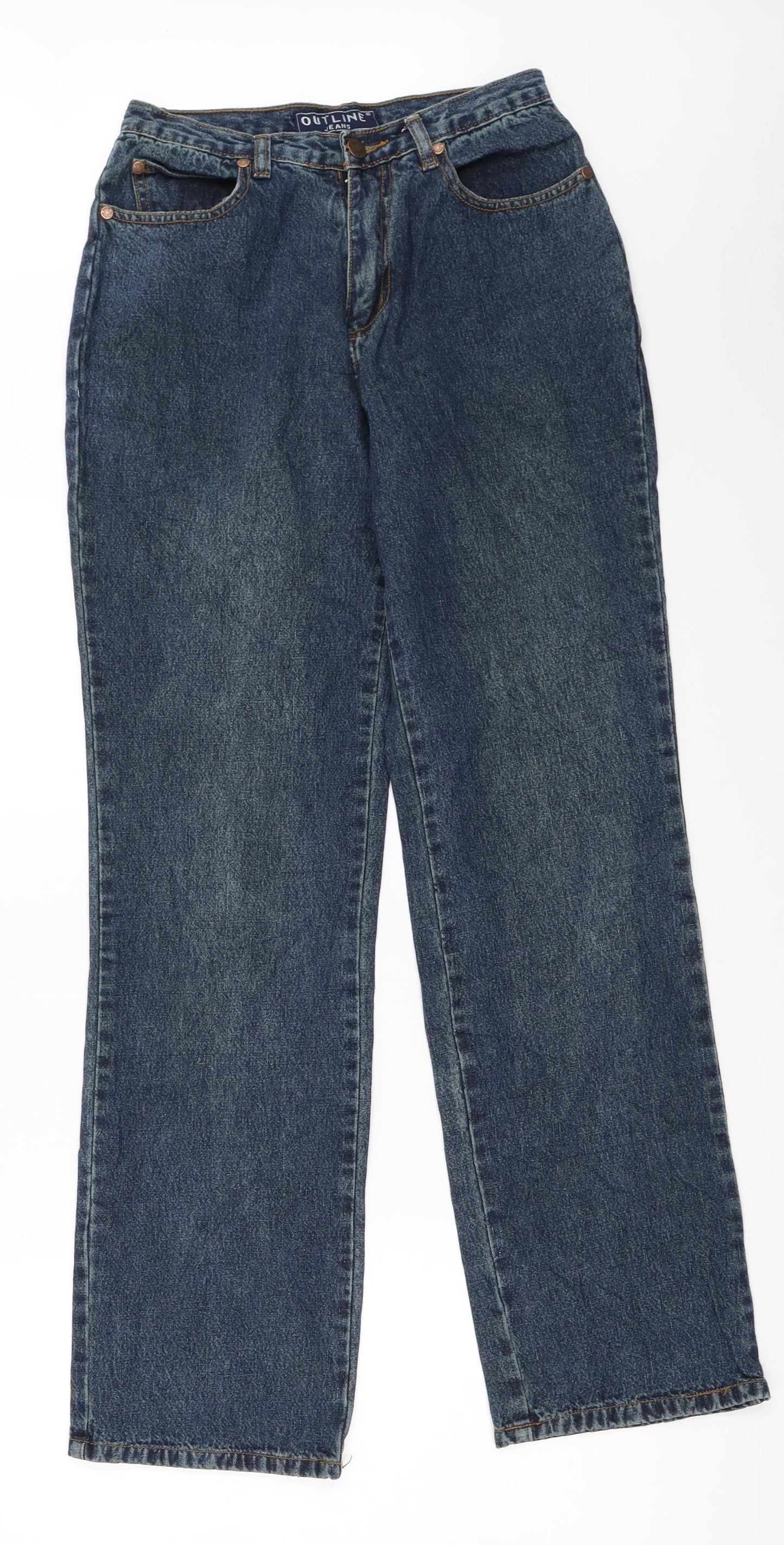 Outline Womens Blue  Denim Straight Jeans Size 10 L30 in