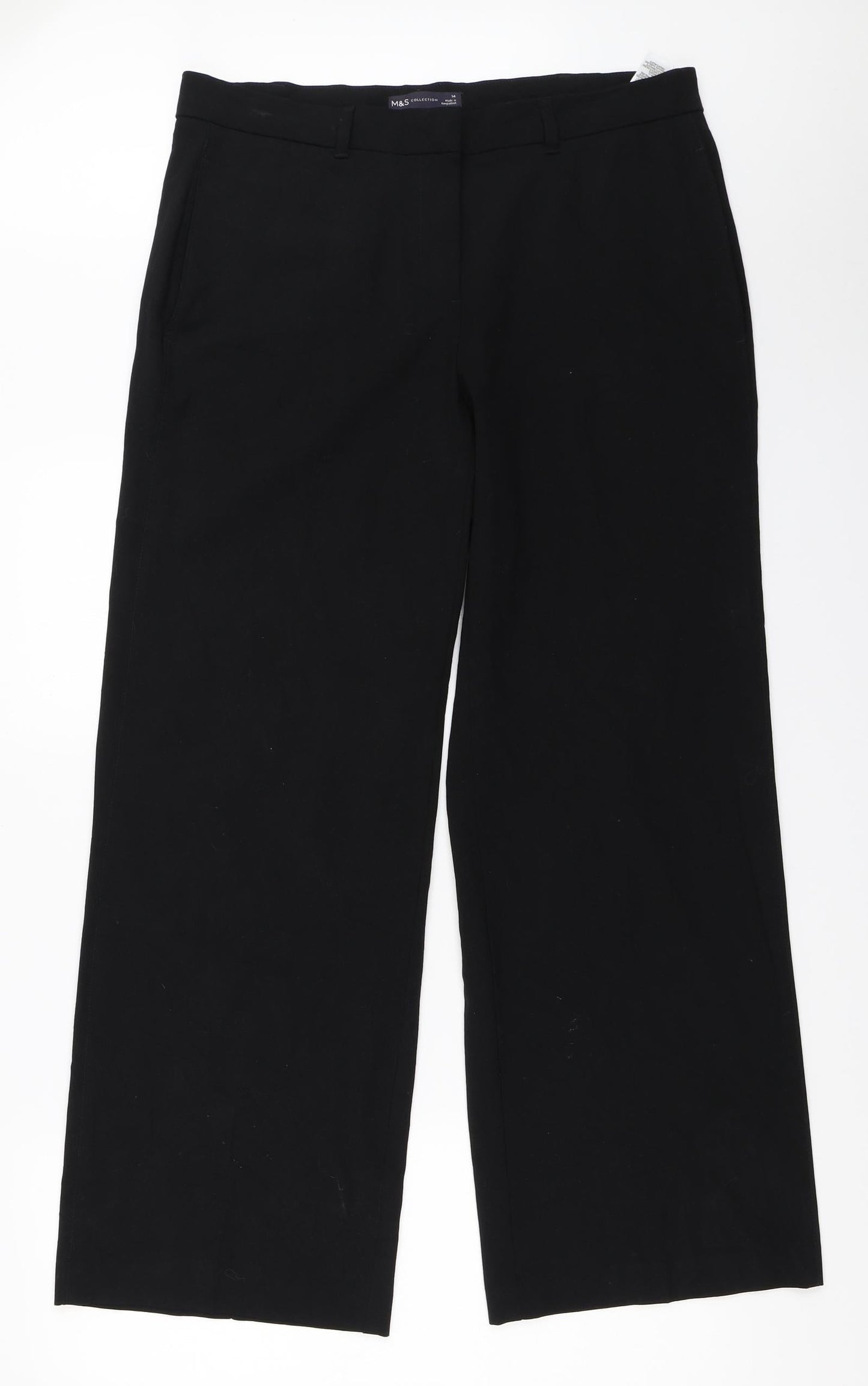 Womens UK Size 14 Marks and Spencer Regular Fit  Black Trousers