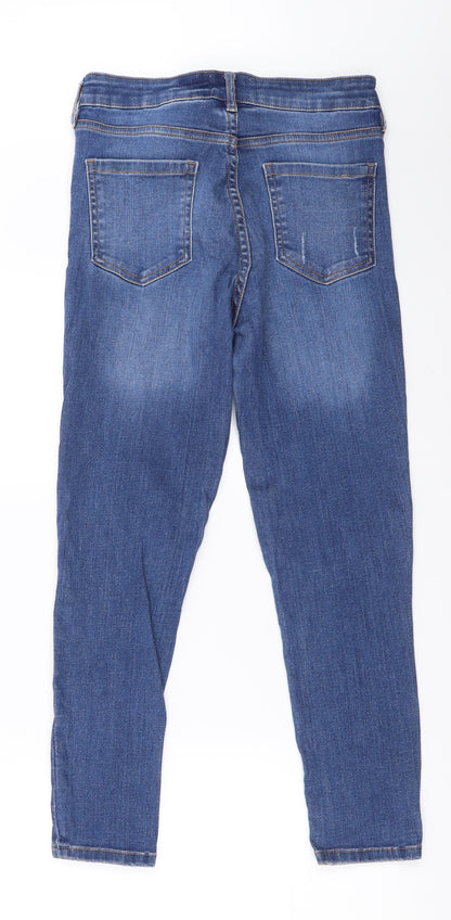 F&F Womens Blue  Denim Skinny Jeans Size 10 L25 in